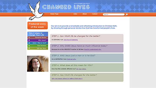 Screenshot of Changed Lives' website