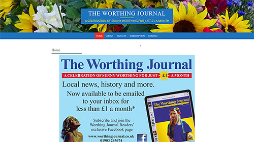 Screenshot of The Worthing Journal's website